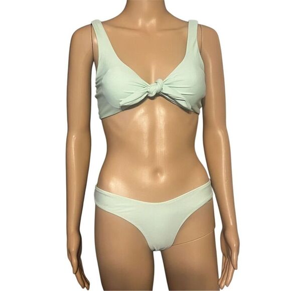 Zaful Women's Knotted Padded Thong Bikini Set Green Size S - Picture 4 of 8